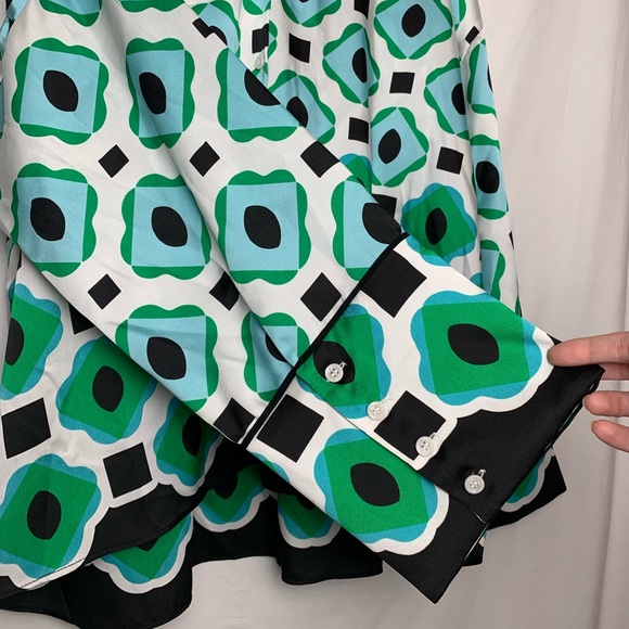 Zara | Printed Satin Blouse - Large - Picture 5 of 6